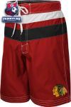 Шорты Чикаго Блэкхокс / Chicago Blackhawks Black Striped Swim Trunks