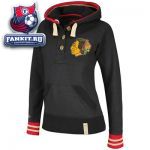 Женская толстовка Чикаго Блэкхокс / Chicago Blackhawks Women's Black Mitchell & Ness Victory Vintage Garment Washed Hooded Sweatshirt