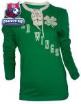 Женская кофта Детройт Ред Уингз / Detroit Red Wings Women's Kelly Green Enya Lace Up Longsleeve T-Shirt