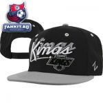 Кепка Лос-Анджелес Кингз / Los Angeles Kings Black/ Light Grey Shadow Script Snapback Adjustable Hat