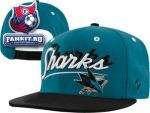 Кепка Сан-Хосе Шаркс / San Jose Sharks Dark Teal/Balck Shadow Script Snapback Adjustable Hat