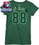 Женская футболка Чикаго Блэкхокс / Patrick Kane Women's St. Patrick's Day Green O'Shamrock Field Chicago Blackhawks Name and Number Cap Sleeve T-Shirt