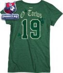 Женская футболка Чикаго Блэкхокс / Jonathan Toews Women's St. Patrick's Day Green O'Shamrock Field Chicago Blackhawks Name and Number Cap Sleeve T-Shirt
