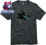 Футболка Сан-Хосе Шаркс / San Jose Sharks '47 Brand Charcoal Primary Logo Scrum Tee