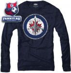 Кофта Виннипег Джетс / Winnipeg Jets Navy Blue Majestic Threads Long Sleeve Tri-Blend T-Shirt