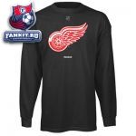 Кофта Детройт Ред Уингз / Detroit Red Wings Black Primary Logo Long Sleeve T-Shirt
