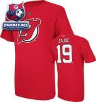 Футболка Нью-Джерси Девилз / Travis Zajac Red Reebok New Jersey Devils Name and Number T-Shirt