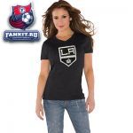 Женская футболка Лос-Анджелес Кингз / Los Angeles Kings Women's New Primary Logo Tri Blend V Neck T-Shirt- by Alyssa Milano