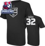 Футболка Лос-Анджелес Кингз 2 / Jonathan Quick Black Reebok Los Angeles Kings Name and Number T-Shirt