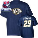 Футболка Нэшвилл Предаторз / Tomas Vokoun Reebok Navy Name and Number Nashville Predators T-Shirt