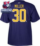 Футболка Баффало Сейбрз / Ryan Miller Navy Retro Name and Number Buffalo Sabres T-Shirt