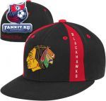 Кепка Чикаго Блэкхокс / Chicago Blackhawks Black Mitchell & Ness Panel Down Fitted Hat