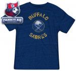 Футболка Баффало Сейбрз / Buffalo Sabres Navy Reebok Navigating The Logo Tri-Blend T-Shirt