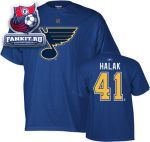 Футболка Сент-Луис Блюз / Jaroslav Halak Blue Reebok Name and Number St. Louis Blues T-Shirt