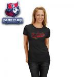 Женская футболка Чикаго Блэкхокс / Chicago Blackhawks Women's Majestic Throwback Logo Body Check T-Shirt