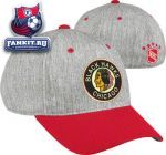 Кепка Чикаго Блэкхокс / Chicago Blackhawks Mitchell & Ness Grey Vintage 2-Tone Flex Hat