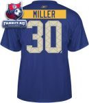 Футболка Баффало Сейбрз / Ryan Miller Alternate Blue Reebok Name and Number Buffalo Sabres T-Shirt
