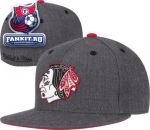 Кепка Чикаго Блэкхокс / Chicago Blackhawks Mitchell & Ness Heather Gray Wool Vintage Fitted Hat