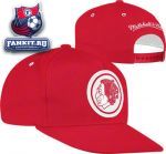 Кепка Чикаго Блэкхокс / Chicago Blackhawks Mitchell & Ness Red Vintage Novelty 'Pinch Panel' Snapback Hat