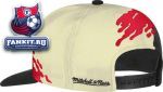 Кепка Чикаго Блэкхокс / Chicago Blackhawks Mitchell & Ness Cream Vintage 'Paintbrush' Snapback Hat