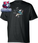 Футболка Сан-Хосе Шаркс / San Jose Sharks Black Primary Logo T-Shirt