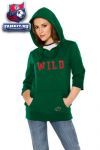 Женская толстовка Миннесота Уайлд / Minnesota Wild Women's Laser Cut 3/4 Sleeve Pullover Hoodie - by Alyssa Milano