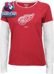 Женская кофта Детройт Ред Уингз / Detroit Red Wings Women's Logo Premier Too Long Sleeve Layered Tissue Tee