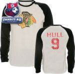 Кофта Чикаго Блэкхокс / Bobby Hull Old Time Hockey Winfield Long Sleeve Raglan Jersey Chicago Blackhawks T-Shirt
