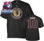 Футболка Чикаго Блэкхокс / Patrick Sharp Black Reebok Name and Number Chicago Blackhawks T-Shirt