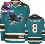 Игровой свитер Сан-Хосе Шаркс / Joe Pavelski Jersey: Reebok Teal #8 San Jose Sharks Premier Jersey