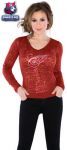 Женская кофта Детройт Ред Уингз / Detroit Red Wings Women's Burnout Team Long Sleeve Thermal - by Alyssa Milano