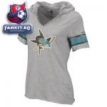 Женская футболка Сан-Хосе Шаркс / San Jose Sharks Women's Grey CCM Classics Hooded T-Shirt