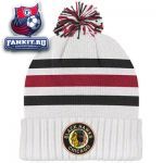 Шапка Чикаго Блэкхокс / Chicago Blackhawks White CCM Classics Cuffed Pom Knit Hat