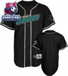 Игровой свитер Сан-Хосе Шаркс / San Jose Sharks Jersey: Black NHL Replica Baseball Jersey