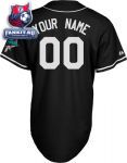 Игровой свитер Сан-Хосе Шаркс / San Jose Sharks Jersey: Black Customizable NHL Replica Baseball Jersey