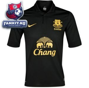 Эвертон майка игровая выездная 2012-13 Nike черно-желтая