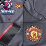 Толстовка Манчестер Юнайтед / MANCHESTER UNITED CORE HOODIE - DARK GREY/DARK GREY/DIABLO RED 