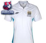 Поло Манчестер Сити / Manchester City Aftermatch Poly Polo - White/Vivid Blue