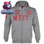Толстовка Манчестер Юнайтед / MANCHESTER UNITED CLASSIC GRAPHIC ZIP THRU HOODY - GREY MARL 
