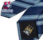 Галстук Манчестер Сити / Manchester City Stripe Silk Tie - Navy/Sky