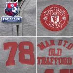 Толстовка Манчестер Юнайтед / MANCHESTER UNITED CLASSIC GRAPHIC ZIP THRU HOODY - GREY MARL 