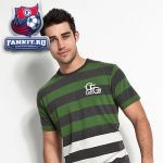 Футболка Селтик / Celtic Heritage Stripe T-Shirt - Moss Green/Grey Marl