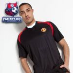 Футболка Манчестер Юнайтед / MANCHESTER UNITED ESSENTIALS V NECK POLY PANEL T-SHIRT - BLACK 