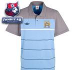 Поло Манчестер Сити / Manchester City Yarn Dye Jersey Polo - Vista Blue/Dark Navy/White/Grey Steel