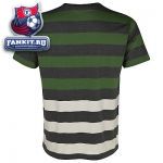 Футболка Селтик / Celtic Heritage Stripe T-Shirt - Moss Green/Grey Marl