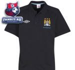 Детское поло Манчестер Сити / Manchester City Aftermatch Cvc Polo - Black/Vista Blue - Kids