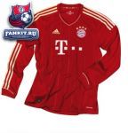 Бавария майка игровая длинный рукав домашняя Adidas 2011-13 красная / Bayern Munich Longsleeve Home Shirt 2012/13