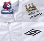 Детское поло Манчестер Сити / Manchester City Aftermatch Poly Polo - White/Vivid Blue - Kids