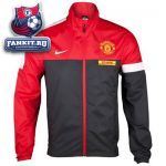 Куртка Манчестер Юнайтед / MANCHESTER UNITED WOVEN SIDELINE JACKET - ANTHRACITE/DIABLO RED/WHITE/WHITE 