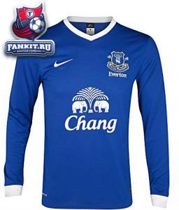 Эвертон майка игровая длинный рукав 2012-13 Nike синяя